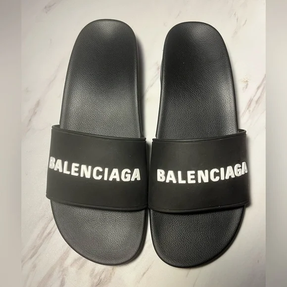 Black balenciaga clog pool slides - Picture 3 of 6